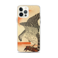 'Hawk And Nestlings In A Pine Tree' (Top Half) by Kuniyoshi, ca. 1840s - iPhone Case