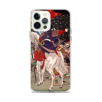 'Sakanoue Tamuramaro in a Rain of Arrows' by Yoshitoshi, 1876 - iPhone Case