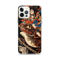 'Tenjiku Tokubei Riding His Fire Toad' by Kuniyoshi, ca. 1828 - iPhone Case