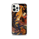 'Saito Oniwakamaru Wrestling A Giant Carp' by Kuniyoshi, ca. 1838 - iPhone Case