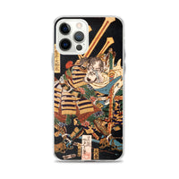 'Musashibo Benkei Fighting Nenoi Oyata' by Yoshitoshi, 1865 - iPhone Case