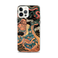 'The Sage Nagasaina Sonja Summoning A Dragon From A Bowl' by Kuniyoshi, 1836 - iPhone Case