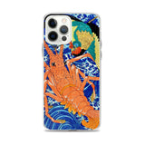 'Phoenix and Lobster' by Kuniyoshi, 1837 - iPhone Case