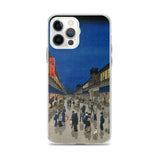 'Night View of Saruwaka Town' by Hiroshige, 1856 - iPhone Case