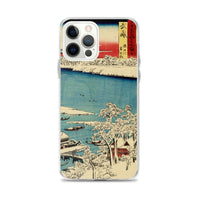 'Musashi: The Sumida River, Morning After Snow' by Hiroshige, 1853 - iPhone Case