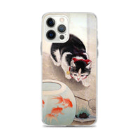 'Cat And Goldfish' by Ohara Koson, 1931 iPhone Case