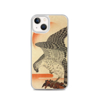 'Hawk And Nestlings In A Pine Tree' (Top Half) by Kuniyoshi, ca. 1840s - iPhone Case