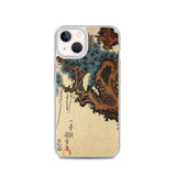 'Hawk And Nestlings In A Pine Tree' (Bottom Half) by Kuniyoshi, ca. 1840s - iPhone Cases