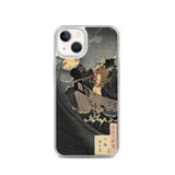 'Benkei Calming The Waves At Daimotsu Bay' by Yoshitoshi, ca. 1885 - iPhone Case