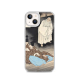 'Lord Teika at Sumiyoshi During the Full Moon' by Yoshitoshi, ca. 1885 - iPhone Case