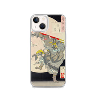 'The Monkey King and the Moon Rabbit' by Yoshitoshi, 1889 - iPhone Case