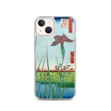 'Horikiri Iris Garden' by Hiroshige, 1857 - iPhone Case