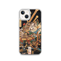 'Musashibo Benkei Fighting Nenoi Oyata' by Yoshitoshi, 1865 - iPhone Case