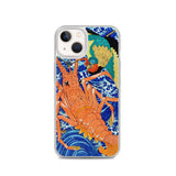 'Phoenix and Lobster' by Kuniyoshi, 1837 - iPhone Case