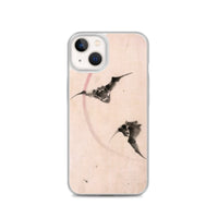 'Bats Against A Crescent Moon' by Hokusai, ca. 1830s - iPhone Case