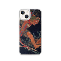 'Kobo Daishi Wards Off A Demon By Reciting The Tantra' by Hokusai, ca. 1840s - iPhone Case