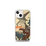 'Hawk And Nestlings In A Pine Tree' (Combined Diptych) by Kuniyoshi, ca. 1840s - iPhone Case