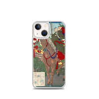 'Prince Umayado and Mononobe no Moriya' by Yoshitoshi, 1879 - iPhone Cases