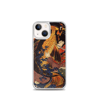 'Saito Oniwakamaru Wrestling A Giant Carp' by Kuniyoshi, ca. 1838 - iPhone Case