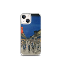 'Night View of Saruwaka Town' by Hiroshige, 1856 - iPhone Case