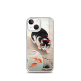 'Cat And Goldfish' by Ohara Koson, 1931 iPhone Case