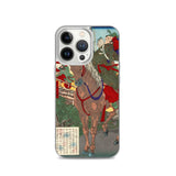 'Prince Umayado and Mononobe no Moriya' by Yoshitoshi, 1879 - iPhone Cases