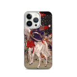 'Sakanoue Tamuramaro in a Rain of Arrows' by Yoshitoshi, 1876 - iPhone Case