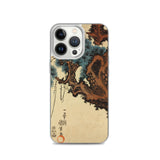 'Hawk And Nestlings In A Pine Tree' (Bottom Half) by Kuniyoshi, ca. 1840s - iPhone Cases