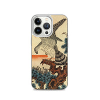 'Hawk And Nestlings In A Pine Tree' (Combined Diptych) by Kuniyoshi, ca. 1840s - iPhone Case