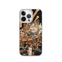 'Musashibo Benkei Fighting Nenoi Oyata' by Yoshitoshi, 1865 - iPhone Case