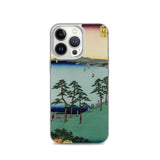 'Oiso: Saigyo's Hermitage at Shigitatsu Marsh' by Hiroshige, 1855 - iPhone Case