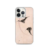 'Bats Against A Crescent Moon' by Hokusai, ca. 1830s - iPhone Case