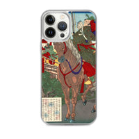 'Prince Umayado and Mononobe no Moriya' by Yoshitoshi, 1879 - iPhone Cases