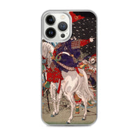 'Sakanoue Tamuramaro in a Rain of Arrows' by Yoshitoshi, 1876 - iPhone Case