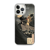 'Benkei Calming The Waves At Daimotsu Bay' by Yoshitoshi, ca. 1885 - iPhone Case