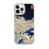 'Drum Bridge and Sunset Hill in Meguro' by Hiroshige, 1856 - iPhone Case