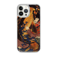 'Saito Oniwakamaru Wrestling A Giant Carp' by Kuniyoshi, ca. 1838 - iPhone Case