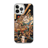 'Musashibo Benkei Fighting Nenoi Oyata' by Yoshitoshi, 1865 - iPhone Case