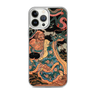 'The Sage Nagasaina Sonja Summoning A Dragon From A Bowl' by Kuniyoshi, 1836 - iPhone Case