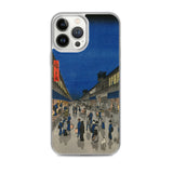 'Night View of Saruwaka Town' by Hiroshige, 1856 - iPhone Case