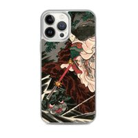 'Princess Kamigashi Attacking An Earth Spider' by Kuniyoshi, 1855 - iPhone Case