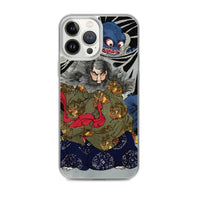 'The Black Cloud Prince Attacked By A Giant Spider' by Yoshitoshi, 1867 - iPhone Case