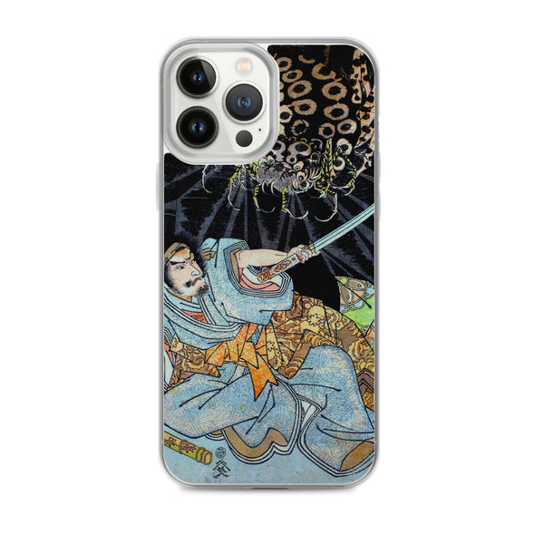 'Minamoto no Yorimitsu Is Attacked By A Demon Spider' by Kuniyoshi, ca. 1820 - iPhone Case