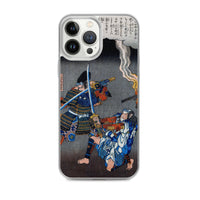 'Juro Sukenari Is Killed By Nitta Shiro Tadatsune' by Hiroshige, ca. 1845 - iPhone Case