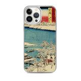 'Musashi: The Sumida River, Morning After Snow' by Hiroshige, 1853 - iPhone Case