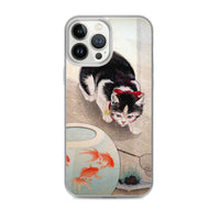 'Cat And Goldfish' by Ohara Koson, 1931 iPhone Case