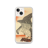 'Hawk And Nestlings In A Pine Tree' (Top Half) by Kuniyoshi, ca. 1840s - iPhone Case