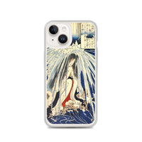 'Hatsuhana Meditating Under The Waterfall', by Kuniyoshi ca. 1842 - iPhone Case