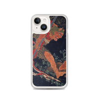 'Kobo Daishi Wards Off A Demon By Reciting The Tantra' by Hokusai, ca. 1840s - iPhone Case