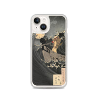 'Benkei Calming The Waves At Daimotsu Bay' by Yoshitoshi, ca. 1885 - iPhone Case